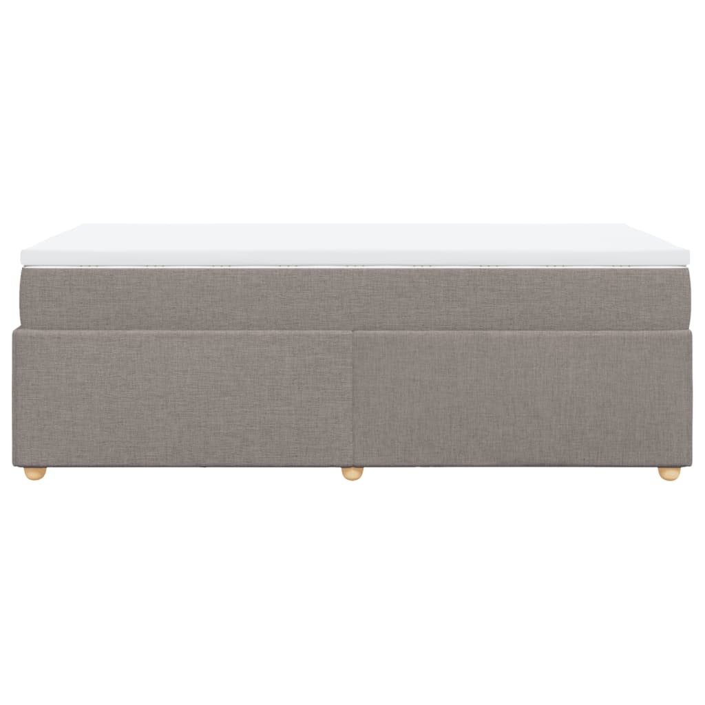 vidaXL Κρεβάτι Boxspring με Στρώμα Taupe 100 x 200 εκ. Υφασμάτινο