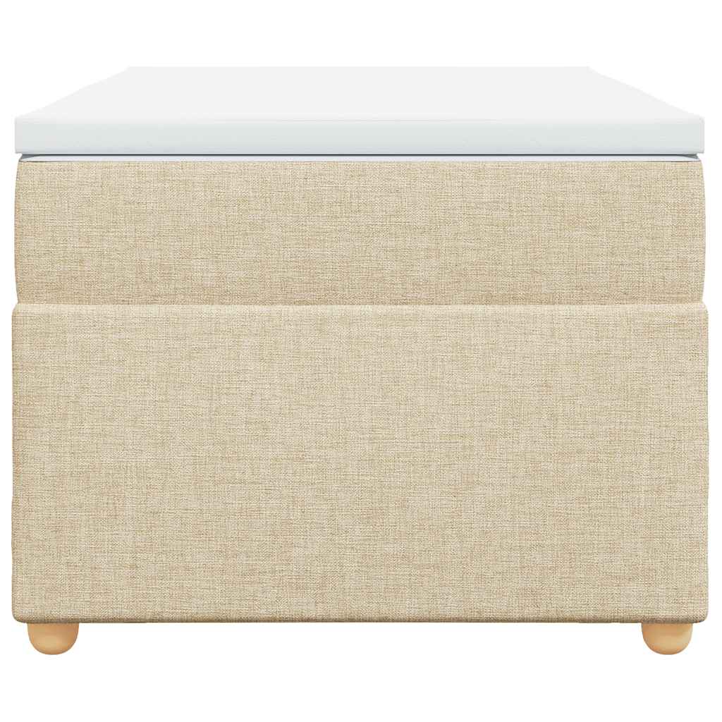 vidaXL Κρεβάτι Boxspring με Στρώμα Κρεμ 100 x 200 εκ. Υφασμάτινο