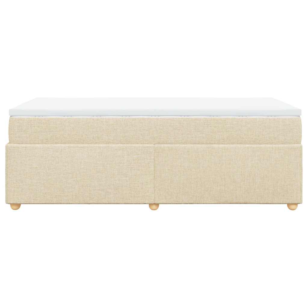 vidaXL Κρεβάτι Boxspring με Στρώμα Κρεμ 100 x 200 εκ. Υφασμάτινο