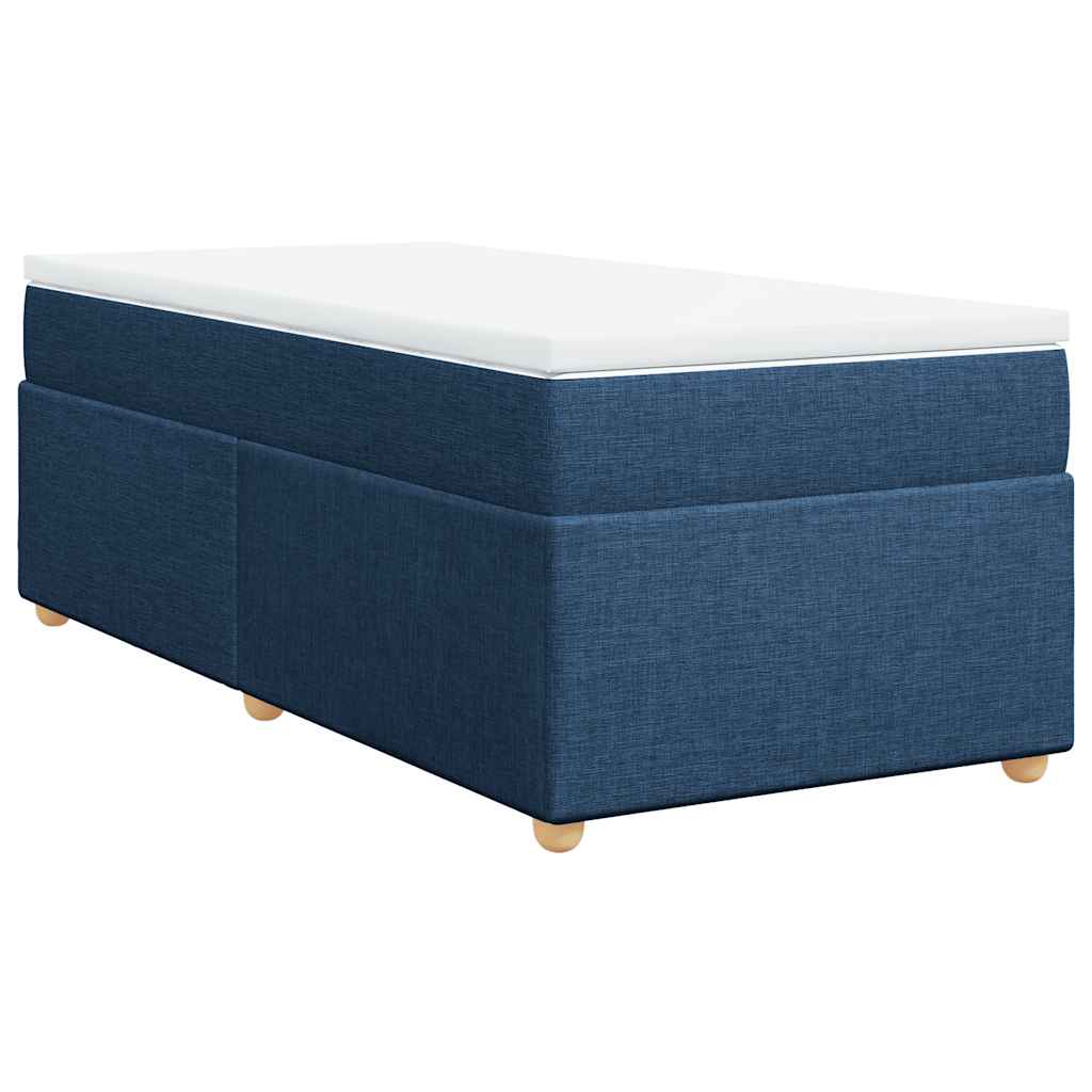 vidaXL Κρεβάτι Boxspring με Στρώμα Μπλε 100 x 200 εκ. Υφασμάτινο