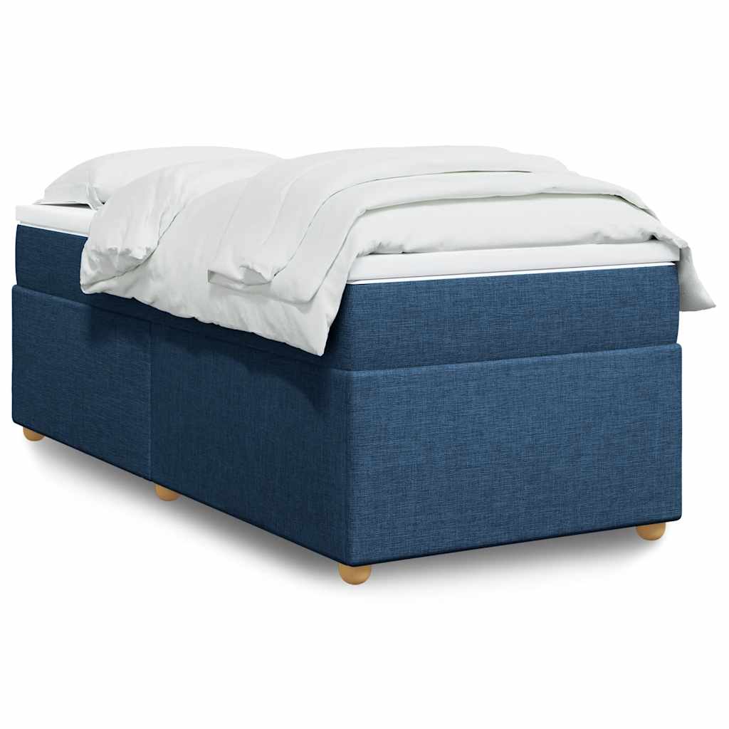 vidaXL Κρεβάτι Boxspring με Στρώμα Μπλε 100 x 200 εκ. Υφασμάτινο