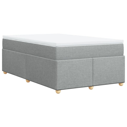 vidaXL Κρεβάτι Boxspring με Στρώμα Ανοιχτό Γκρι 120x190 εκ. Υφασμάτινο