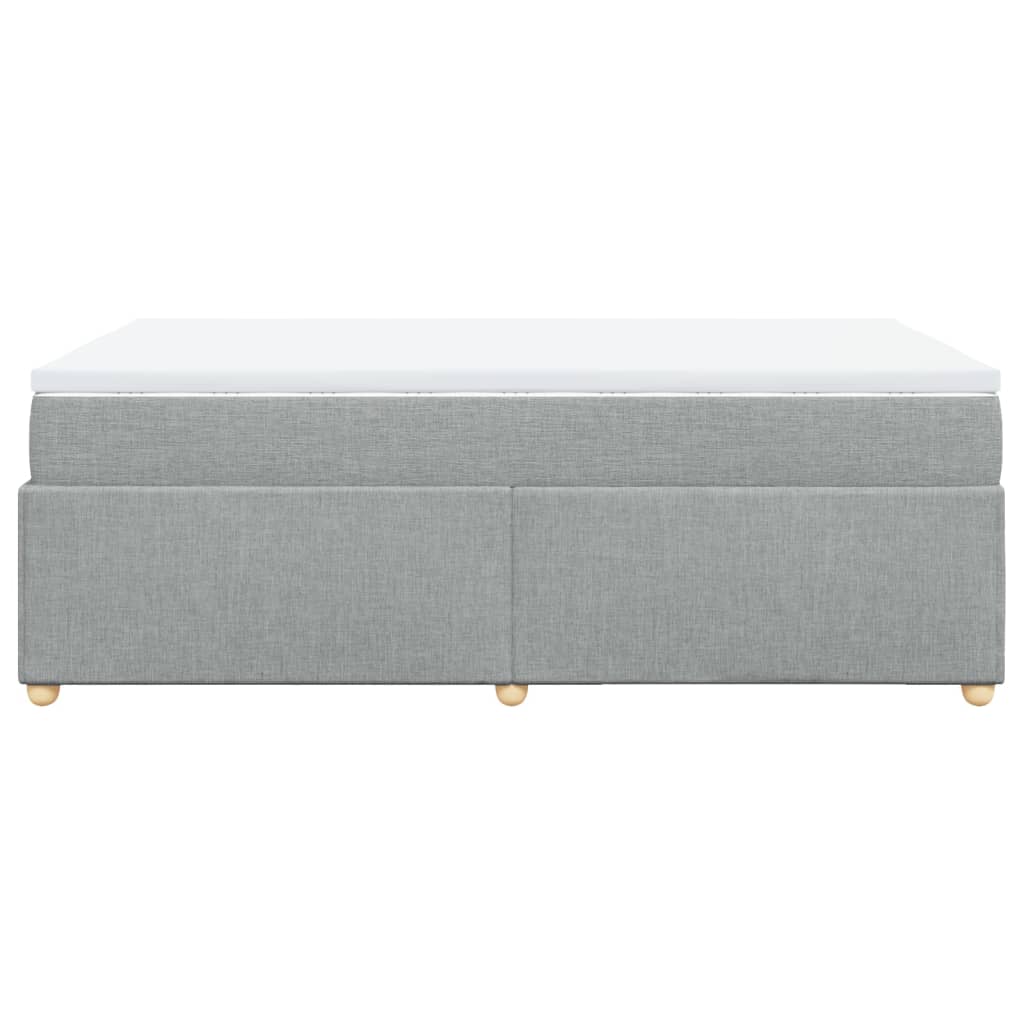 vidaXL Κρεβάτι Boxspring με Στρώμα Ανοιχτό Γκρι 120x190 εκ. Υφασμάτινο