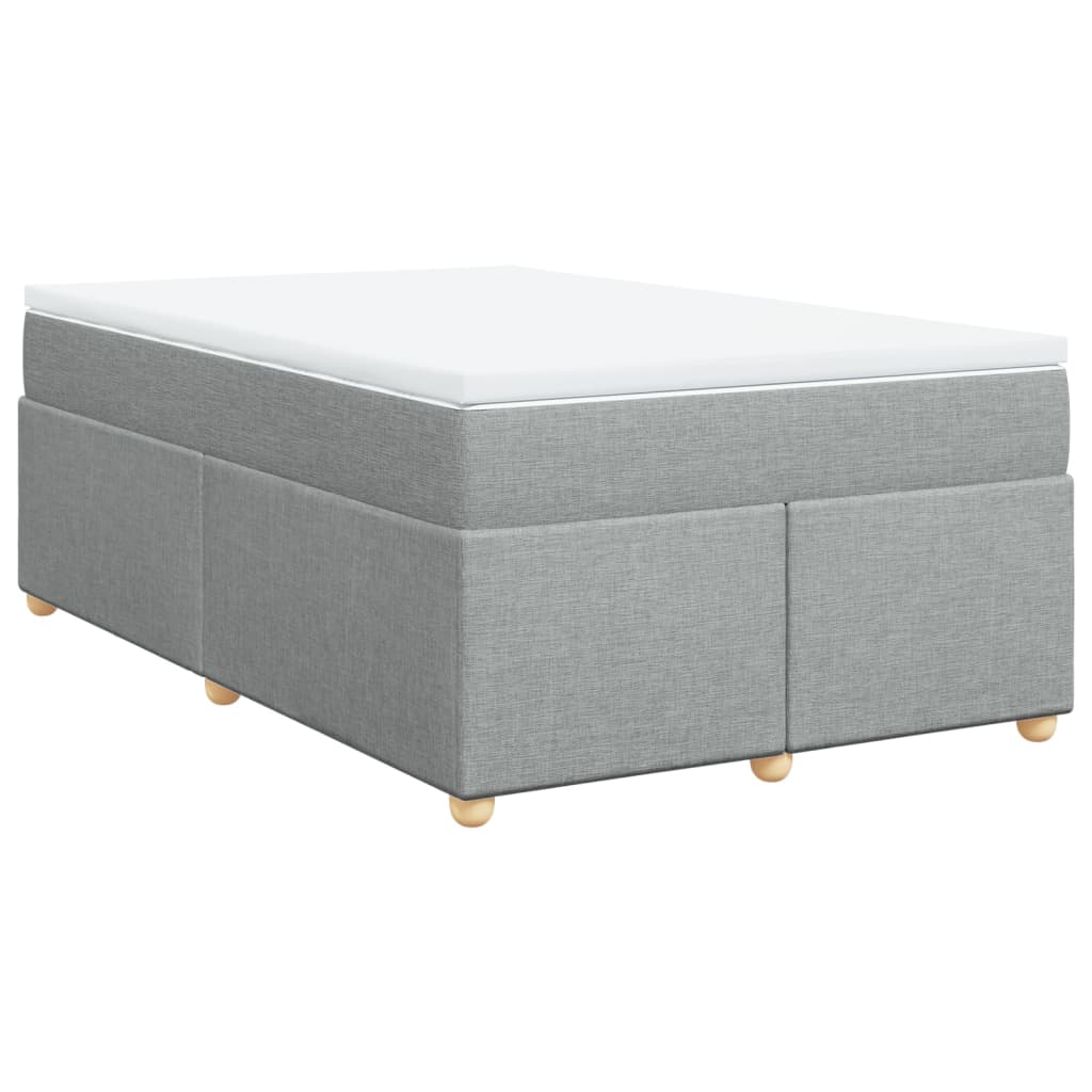 vidaXL Κρεβάτι Boxspring με Στρώμα Ανοιχτό Γκρι 120x190 εκ. Υφασμάτινο