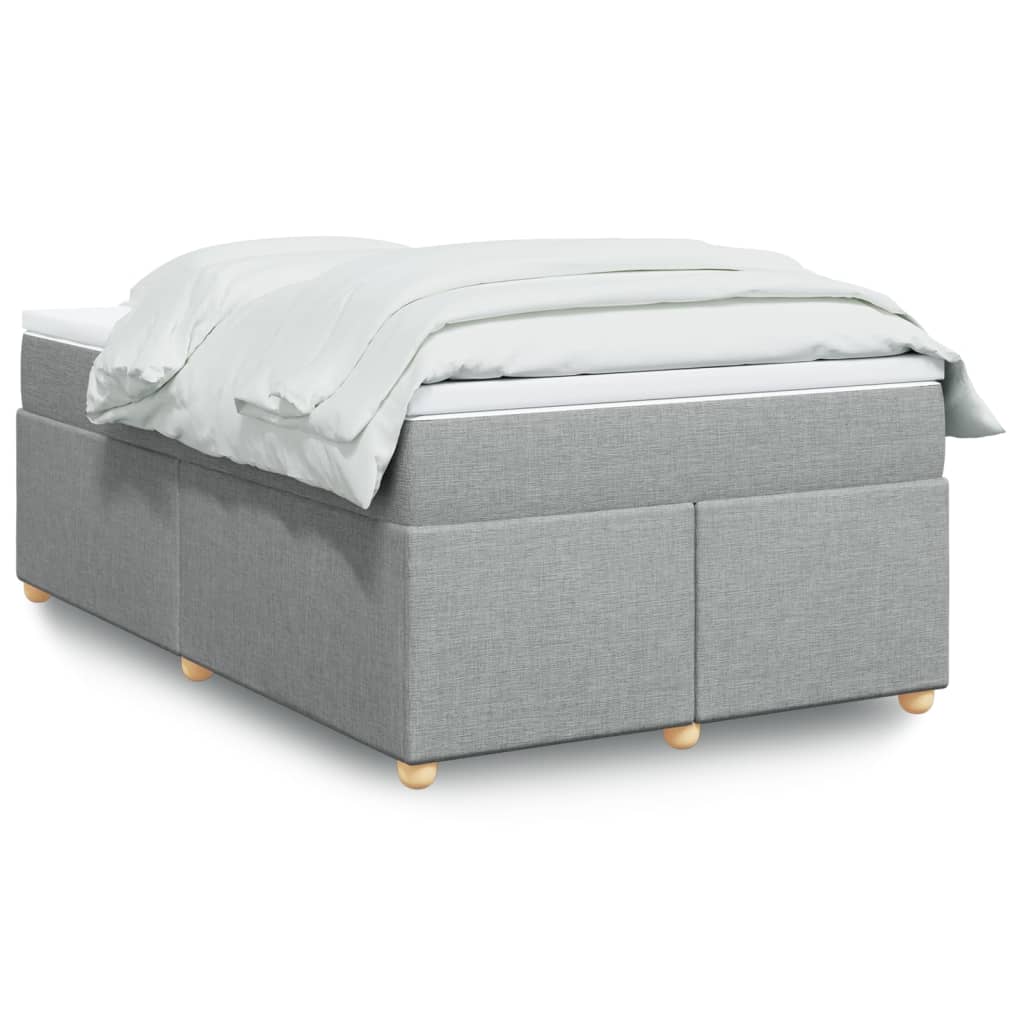 vidaXL Κρεβάτι Boxspring με Στρώμα Ανοιχτό Γκρι 120x190 εκ. Υφασμάτινο