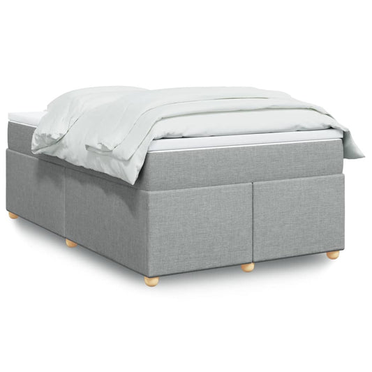 vidaXL Κρεβάτι Boxspring με Στρώμα Ανοιχτό Γκρι 120x190 εκ. Υφασμάτινο