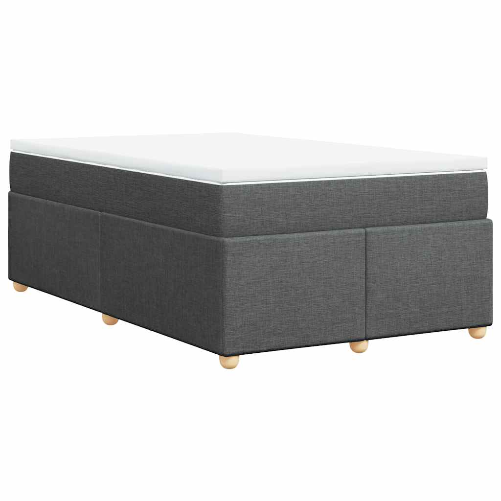 vidaXL Κρεβάτι Boxspring με Στρώμα Σκούρο Γκρι 120x190 εκ Υφασμάτινο