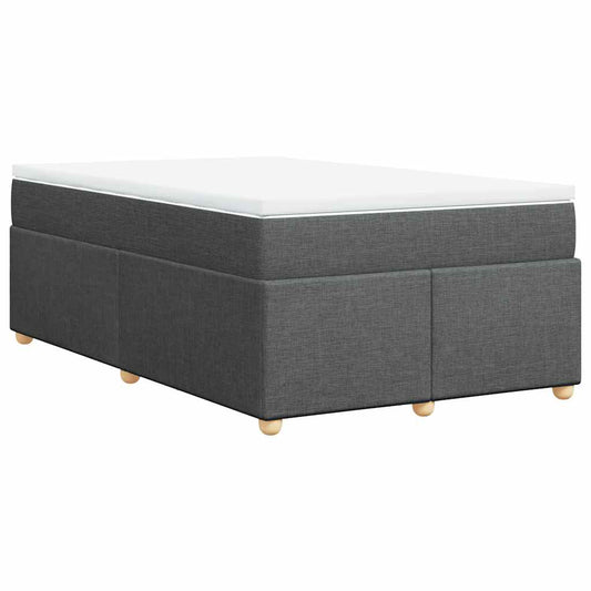 vidaXL Κρεβάτι Boxspring με Στρώμα Σκούρο Γκρι 120x190 εκ Υφασμάτινο