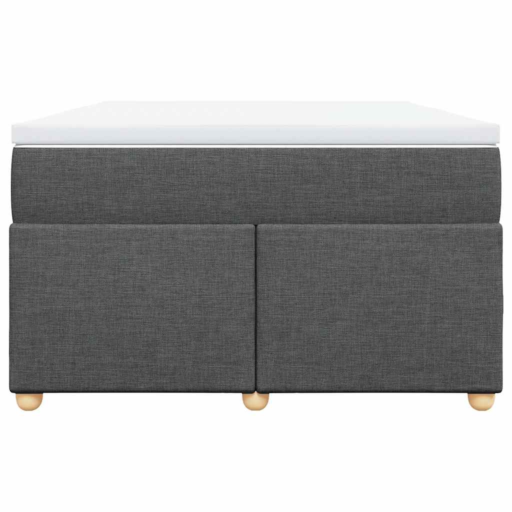vidaXL Κρεβάτι Boxspring με Στρώμα Σκούρο Γκρι 120x190 εκ Υφασμάτινο