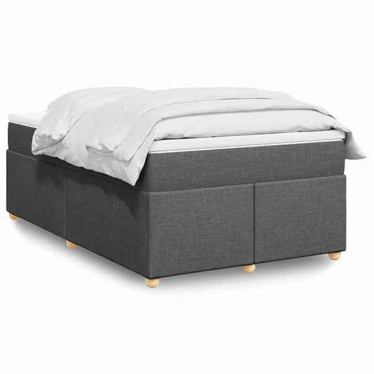 vidaXL Κρεβάτι Boxspring με Στρώμα Σκούρο Γκρι 120x190 εκ Υφασμάτινο