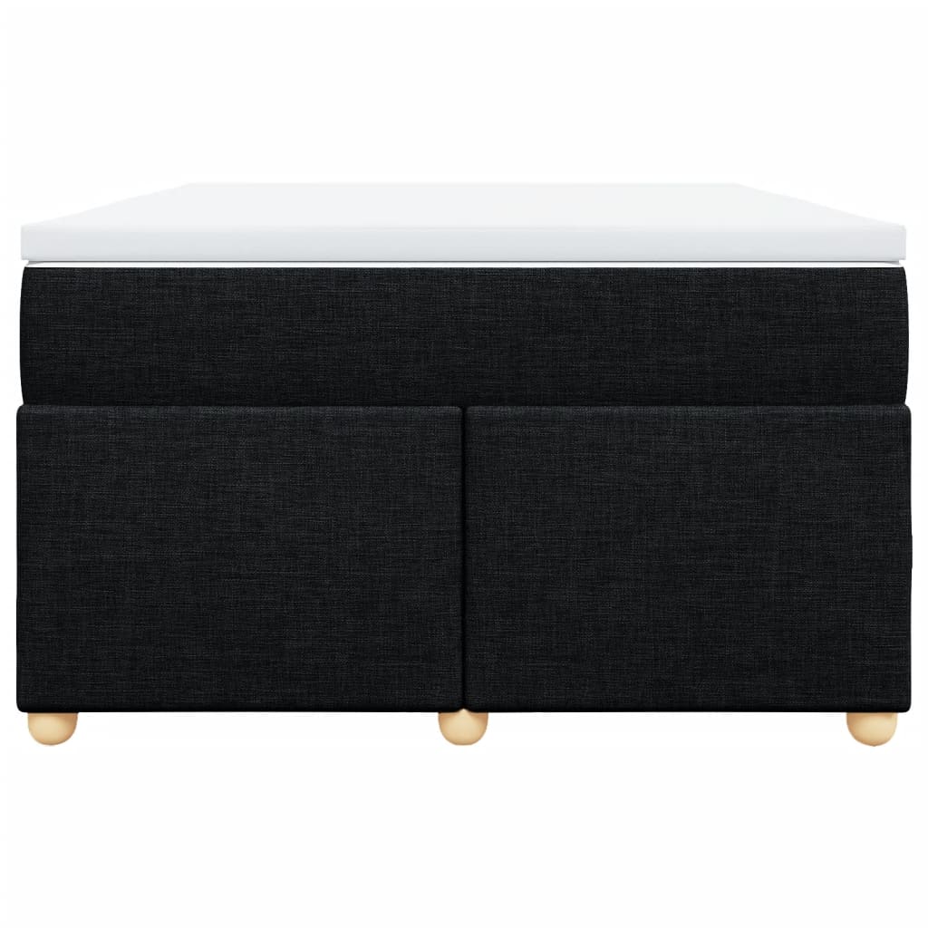 vidaXL Κρεβάτι Boxspring με Στρώμα Μαύρο 120x190 εκ. Υφασμάτινο