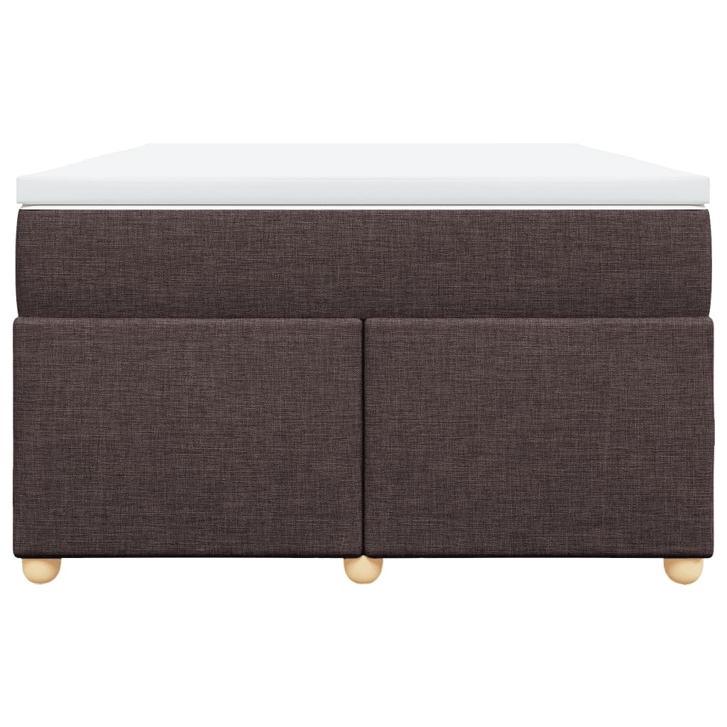 vidaXL Κρεβάτι Boxspring με Στρώμα Σκούρο Καφέ 120x190 εκ Υφασμάτινο