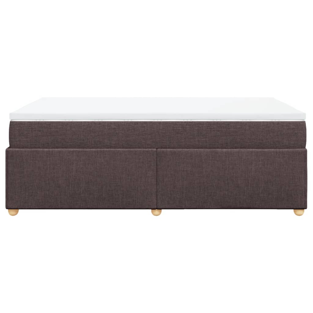 vidaXL Κρεβάτι Boxspring με Στρώμα Σκούρο Καφέ 120x190 εκ Υφασμάτινο