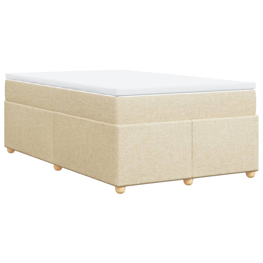vidaXL Κρεβάτι Boxspring με Στρώμα Κρεμ 120x190 εκ. Υφασμάτινο