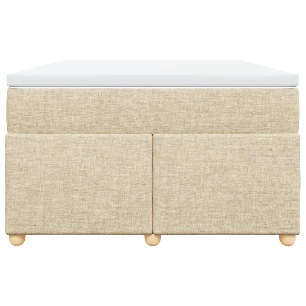 vidaXL Κρεβάτι Boxspring με Στρώμα Κρεμ 120x190 εκ. Υφασμάτινο