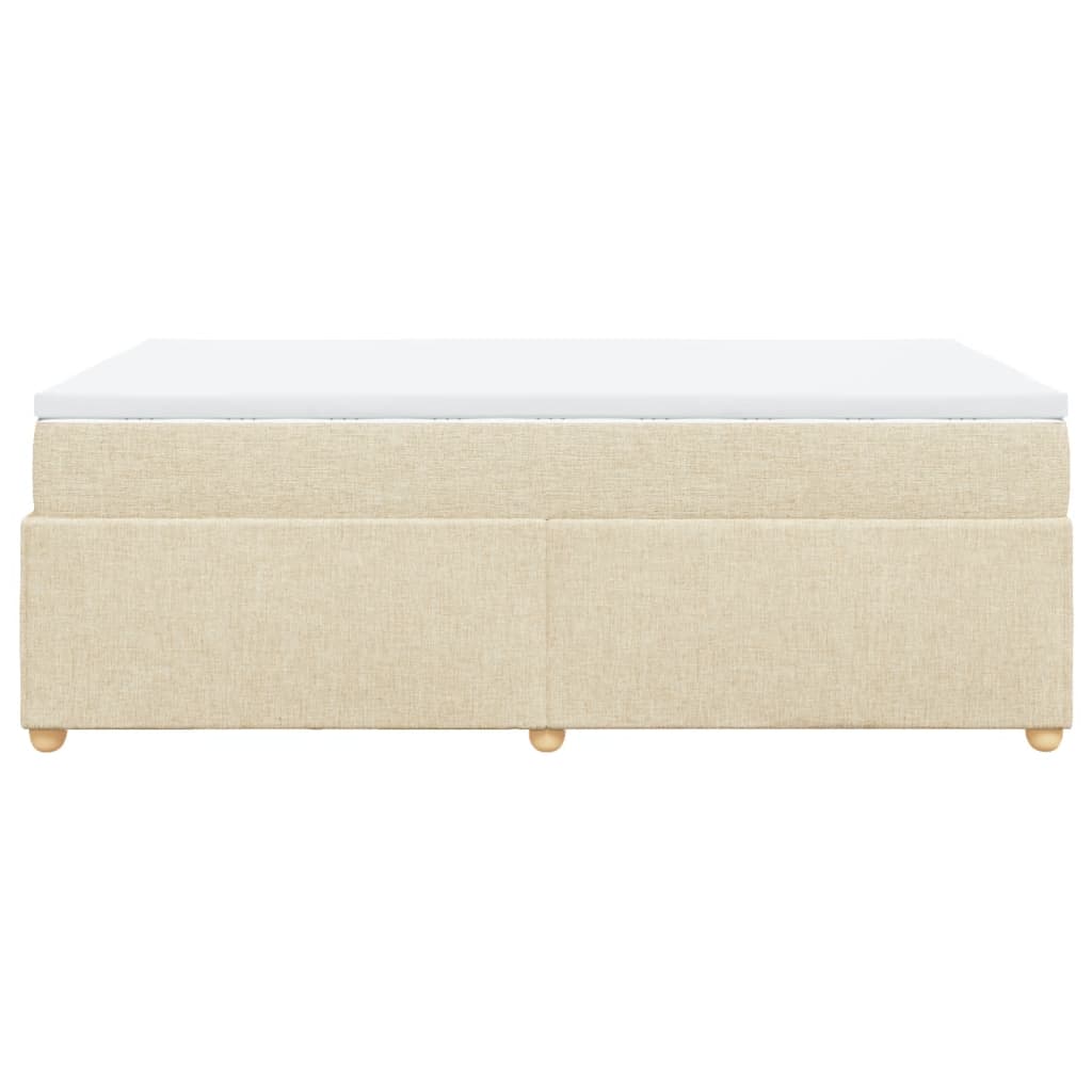 vidaXL Κρεβάτι Boxspring με Στρώμα Κρεμ 120x190 εκ. Υφασμάτινο