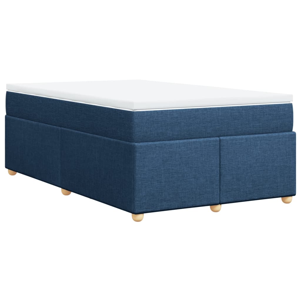 vidaXL Κρεβάτι Boxspring με Στρώμα Μπλε 120x190 εκ. Υφασμάτινο