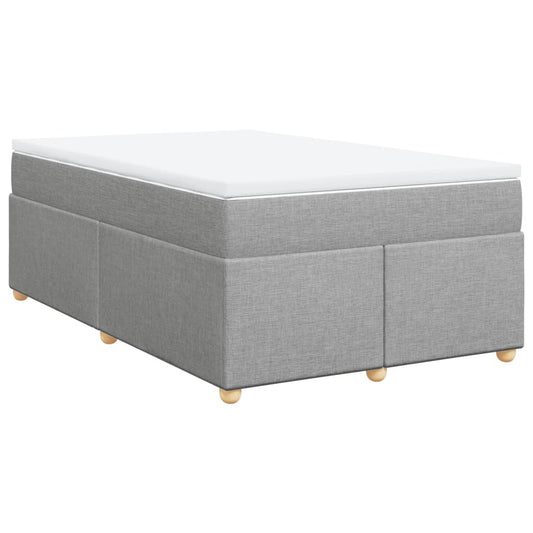 vidaXL Κρεβάτι Boxspring με Στρώμα Ανοιχτό Γκρι 120x200 εκ. Υφασμάτινο