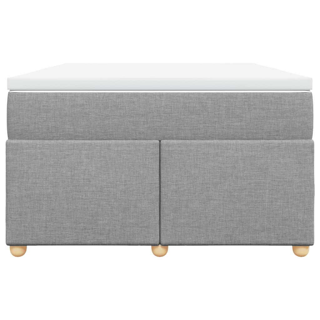 vidaXL Κρεβάτι Boxspring με Στρώμα Ανοιχτό Γκρι 120x200 εκ. Υφασμάτινο