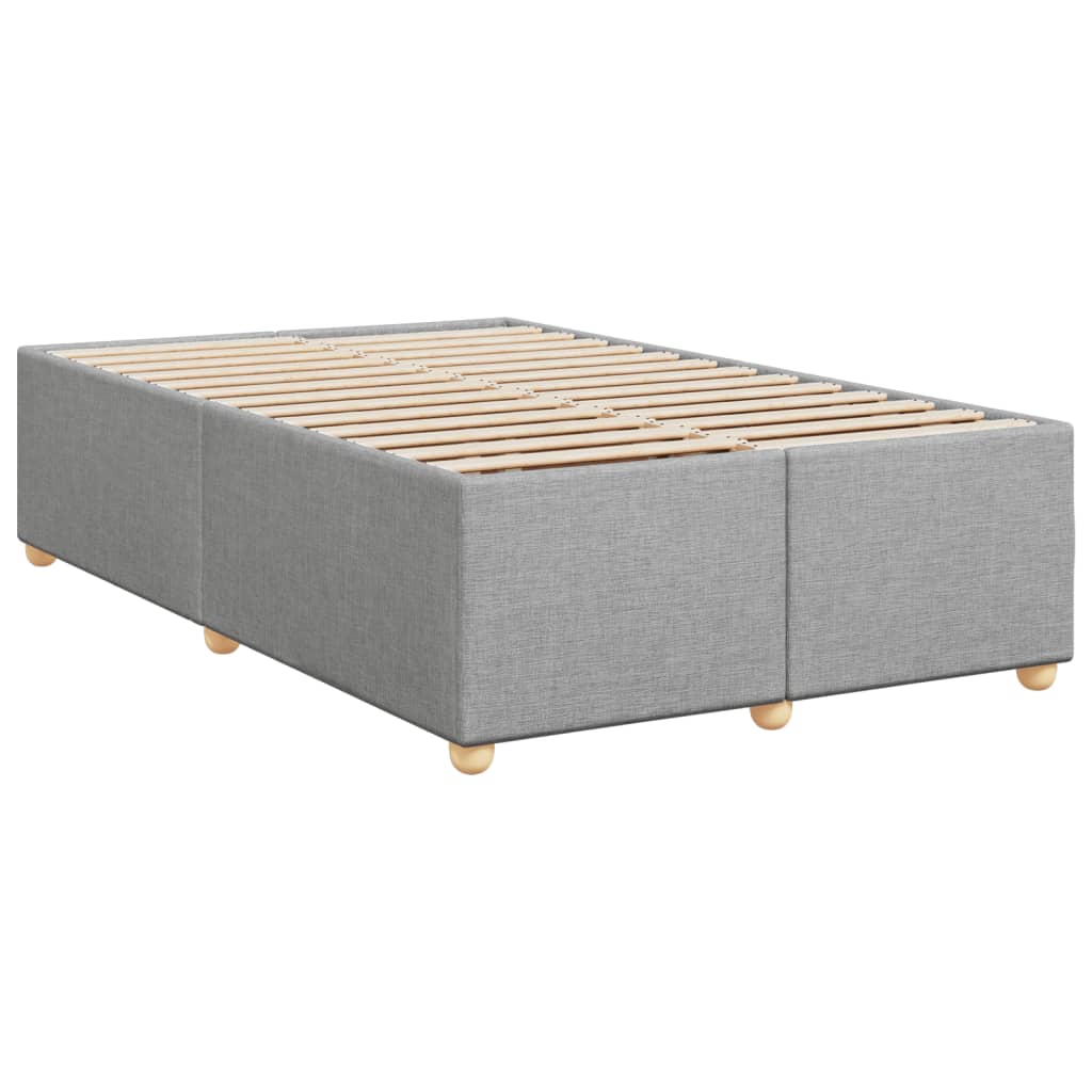 vidaXL Κρεβάτι Boxspring με Στρώμα Ανοιχτό Γκρι 120x200 εκ. Υφασμάτινο