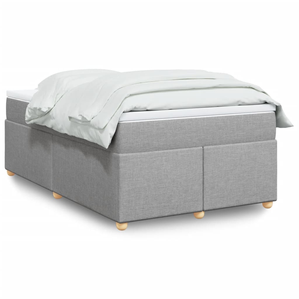 vidaXL Κρεβάτι Boxspring με Στρώμα Ανοιχτό Γκρι 120x200 εκ. Υφασμάτινο