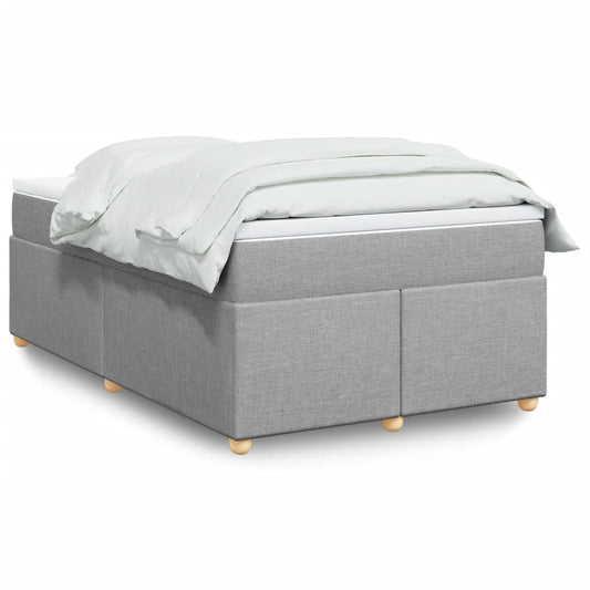 vidaXL Κρεβάτι Boxspring με Στρώμα Ανοιχτό Γκρι 120x200 εκ. Υφασμάτινο