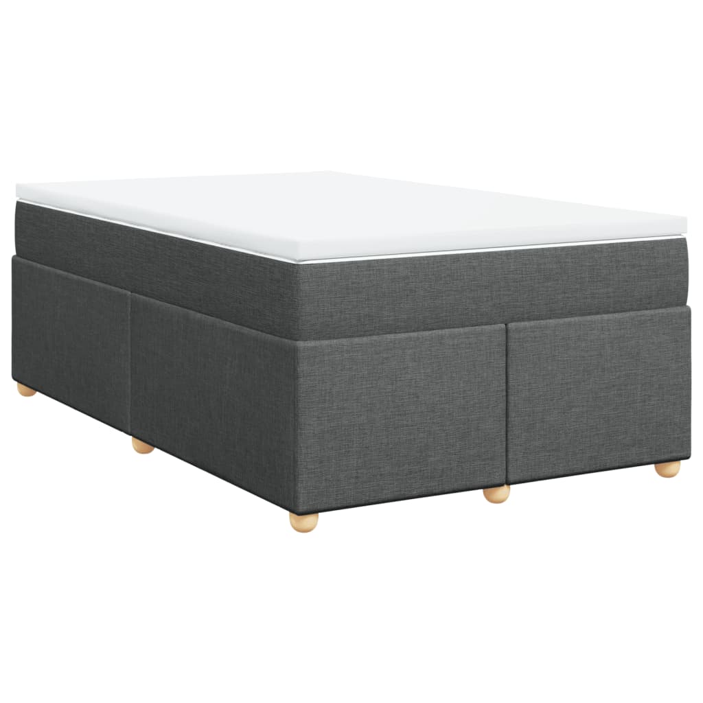 vidaXL Κρεβάτι Boxspring με Στρώμα Σκούρο Γκρι 120x200 εκ. Υφασμάτινο