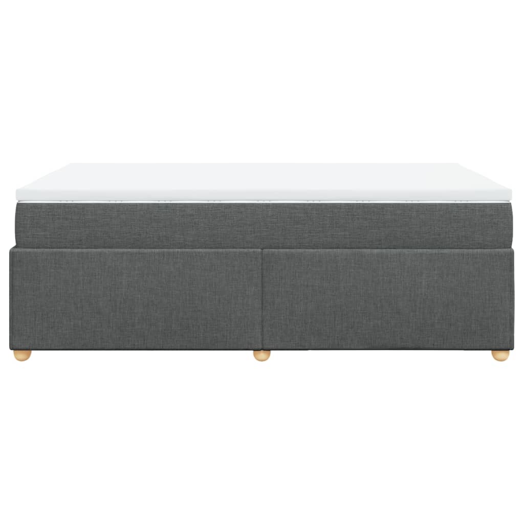 vidaXL Κρεβάτι Boxspring με Στρώμα Σκούρο Γκρι 120x200 εκ. Υφασμάτινο