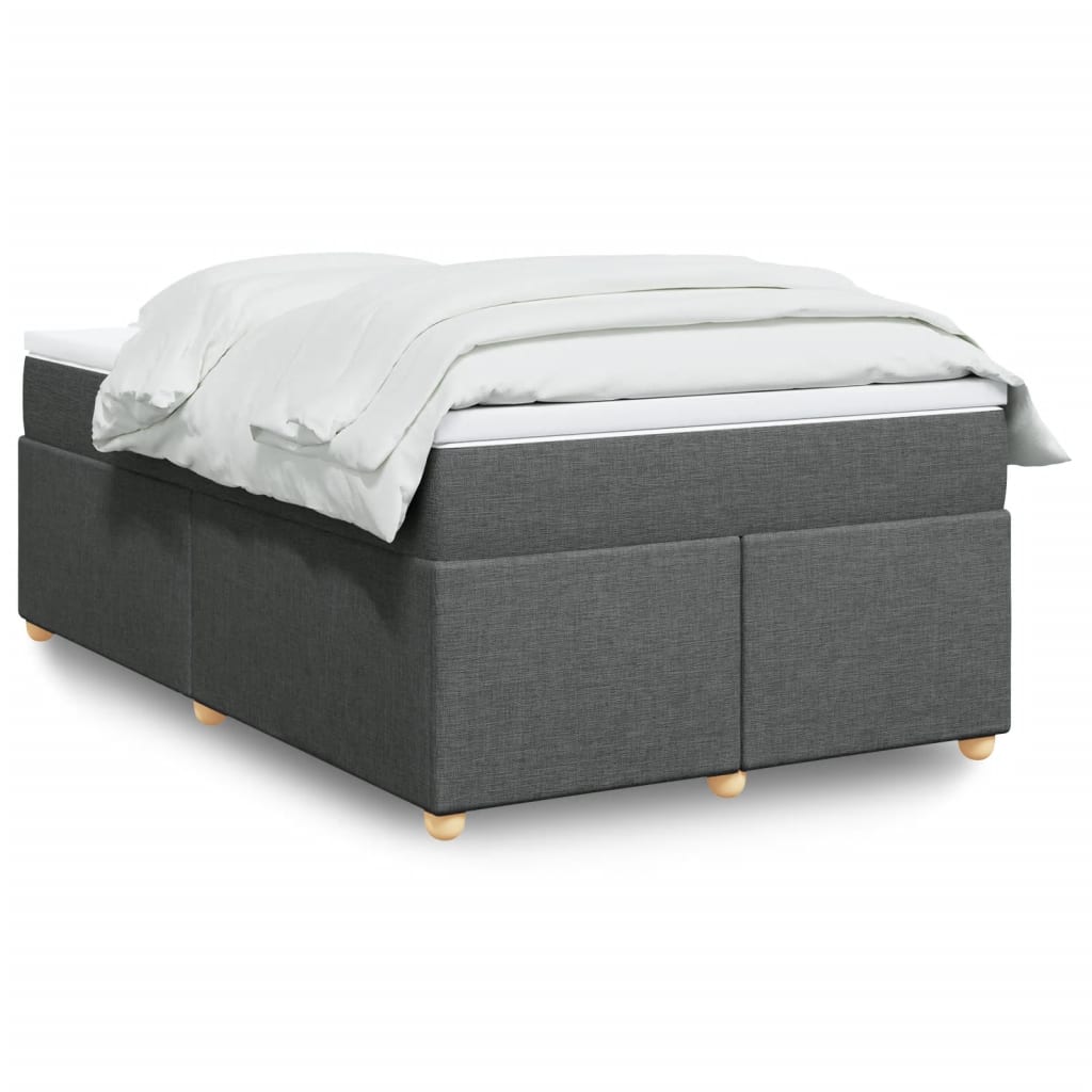 vidaXL Κρεβάτι Boxspring με Στρώμα Σκούρο Γκρι 120x200 εκ. Υφασμάτινο