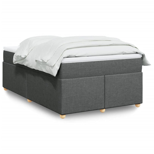 vidaXL Κρεβάτι Boxspring με Στρώμα Σκούρο Γκρι 120x200 εκ. Υφασμάτινο