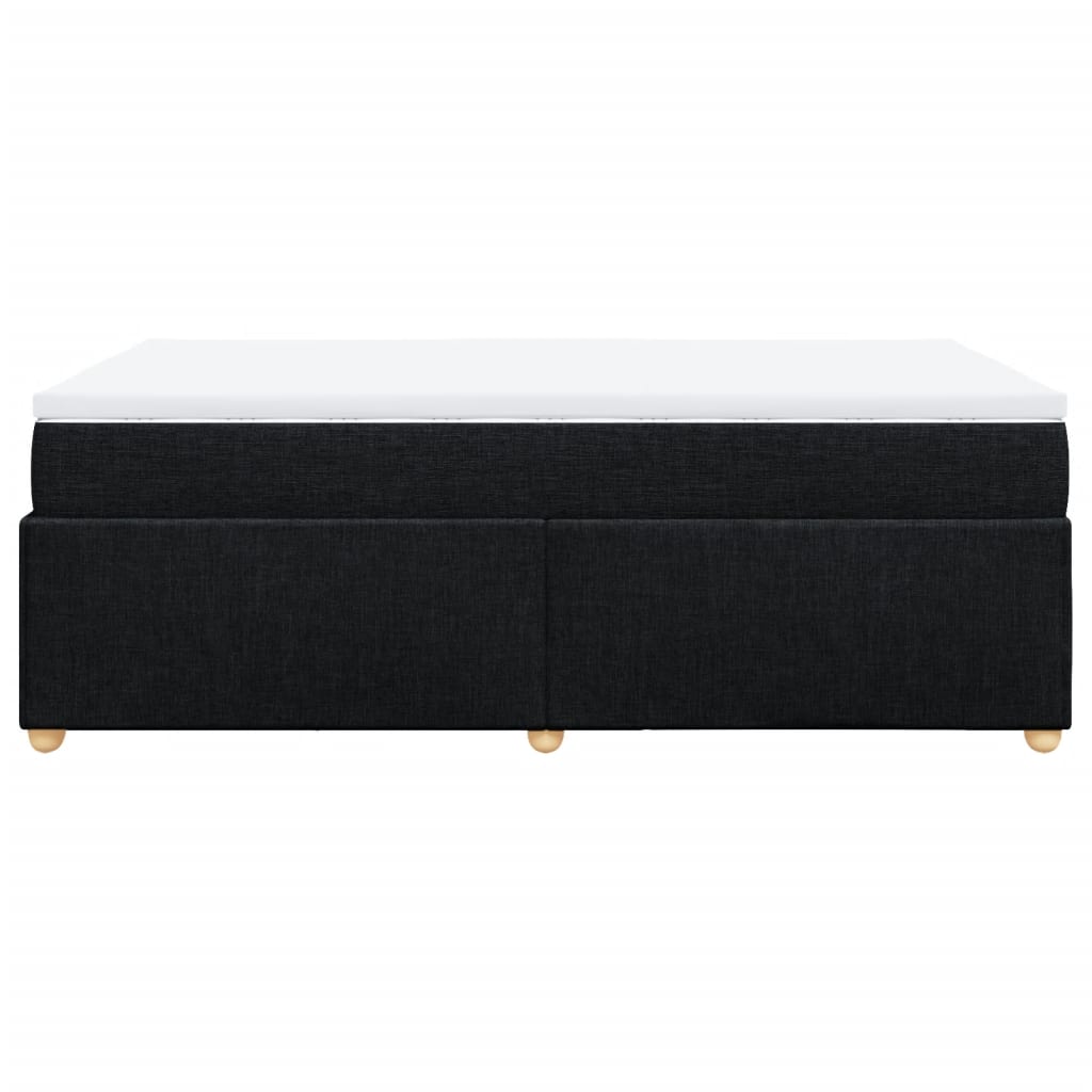vidaXL Κρεβάτι Boxspring με Στρώμα Μαύρο 120x200 εκ. Υφασμάτινο