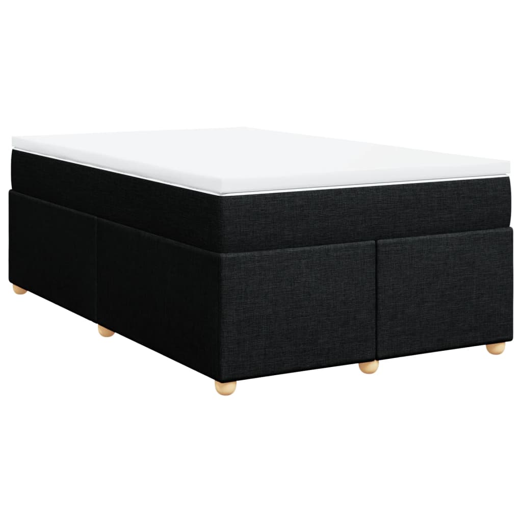 vidaXL Κρεβάτι Boxspring με Στρώμα Μαύρο 120x200 εκ. Υφασμάτινο