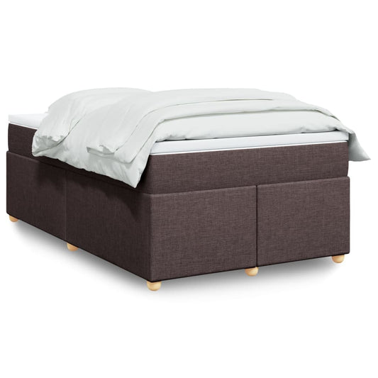 vidaXL Κρεβάτι Boxspring με Στρώμα Σκούρο Καφέ 120x200 εκ. Υφασμάτινο