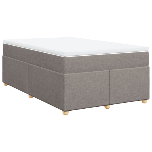 vidaXL Κρεβάτι Boxspring με Στρώμα Taupe 120x200 εκ. Υφασμάτινο