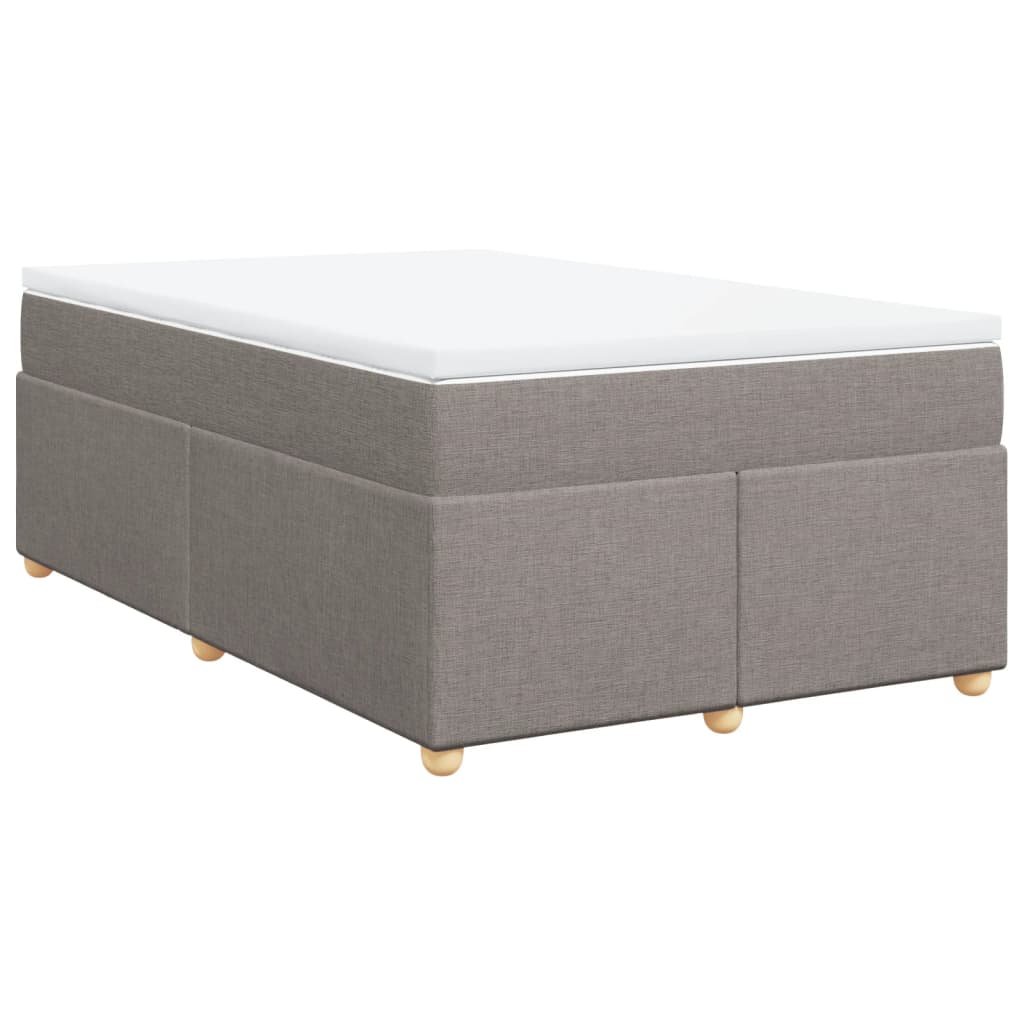 vidaXL Κρεβάτι Boxspring με Στρώμα Taupe 120x200 εκ. Υφασμάτινο