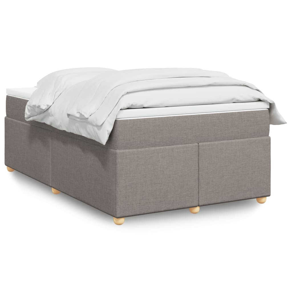 vidaXL Κρεβάτι Boxspring με Στρώμα Taupe 120x200 εκ. Υφασμάτινο