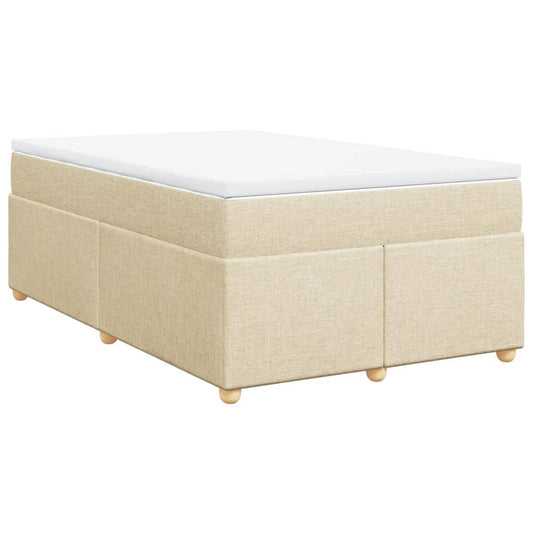 vidaXL Κρεβάτι Boxspring με Στρώμα Κρεμ 120x200 εκ. Υφασμάτινο