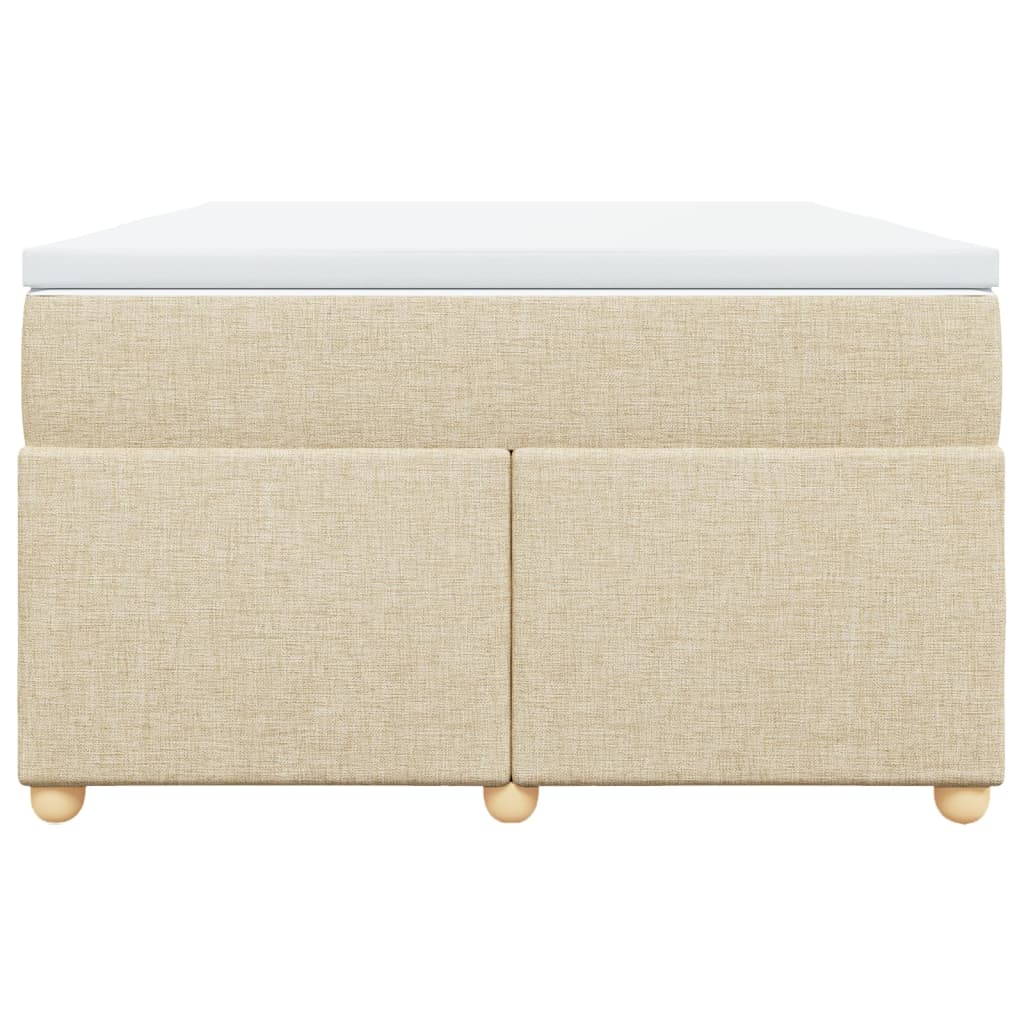 vidaXL Κρεβάτι Boxspring με Στρώμα Κρεμ 120x200 εκ. Υφασμάτινο