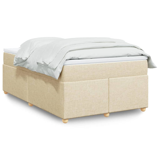 vidaXL Κρεβάτι Boxspring με Στρώμα Κρεμ 120x200 εκ. Υφασμάτινο