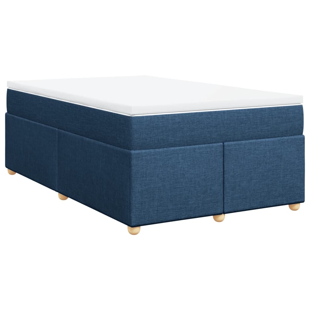 vidaXL Κρεβάτι Boxspring με Στρώμα Μπλε 120x200 εκ. Υφασμάτινο