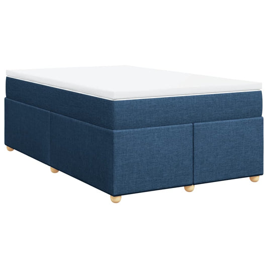 vidaXL Κρεβάτι Boxspring με Στρώμα Μπλε 120x200 εκ. Υφασμάτινο