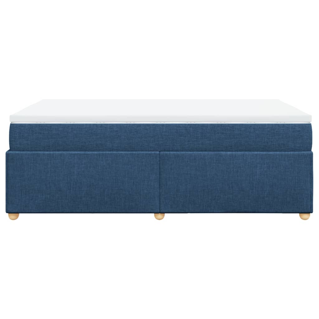 vidaXL Κρεβάτι Boxspring με Στρώμα Μπλε 120x200 εκ. Υφασμάτινο
