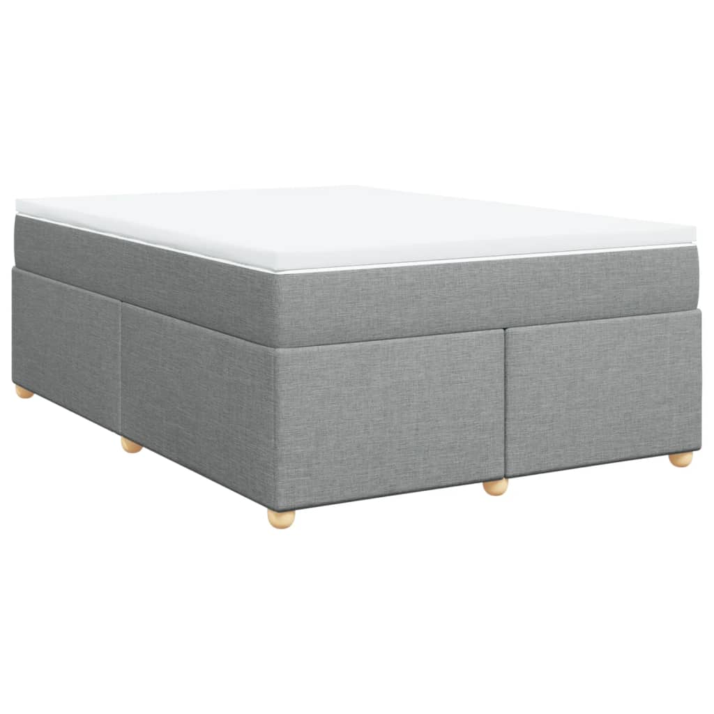 vidaXL Κρεβάτι Boxspring με Στρώμα Ανοιχτό Γκρι 140x190 εκ. Υφασμάτινο