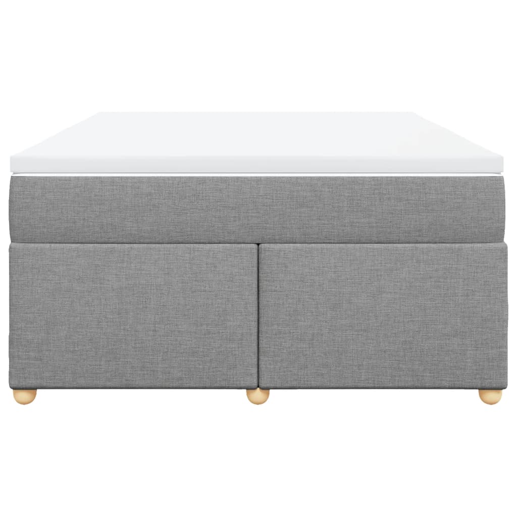 vidaXL Κρεβάτι Boxspring με Στρώμα Ανοιχτό Γκρι 140x190 εκ. Υφασμάτινο