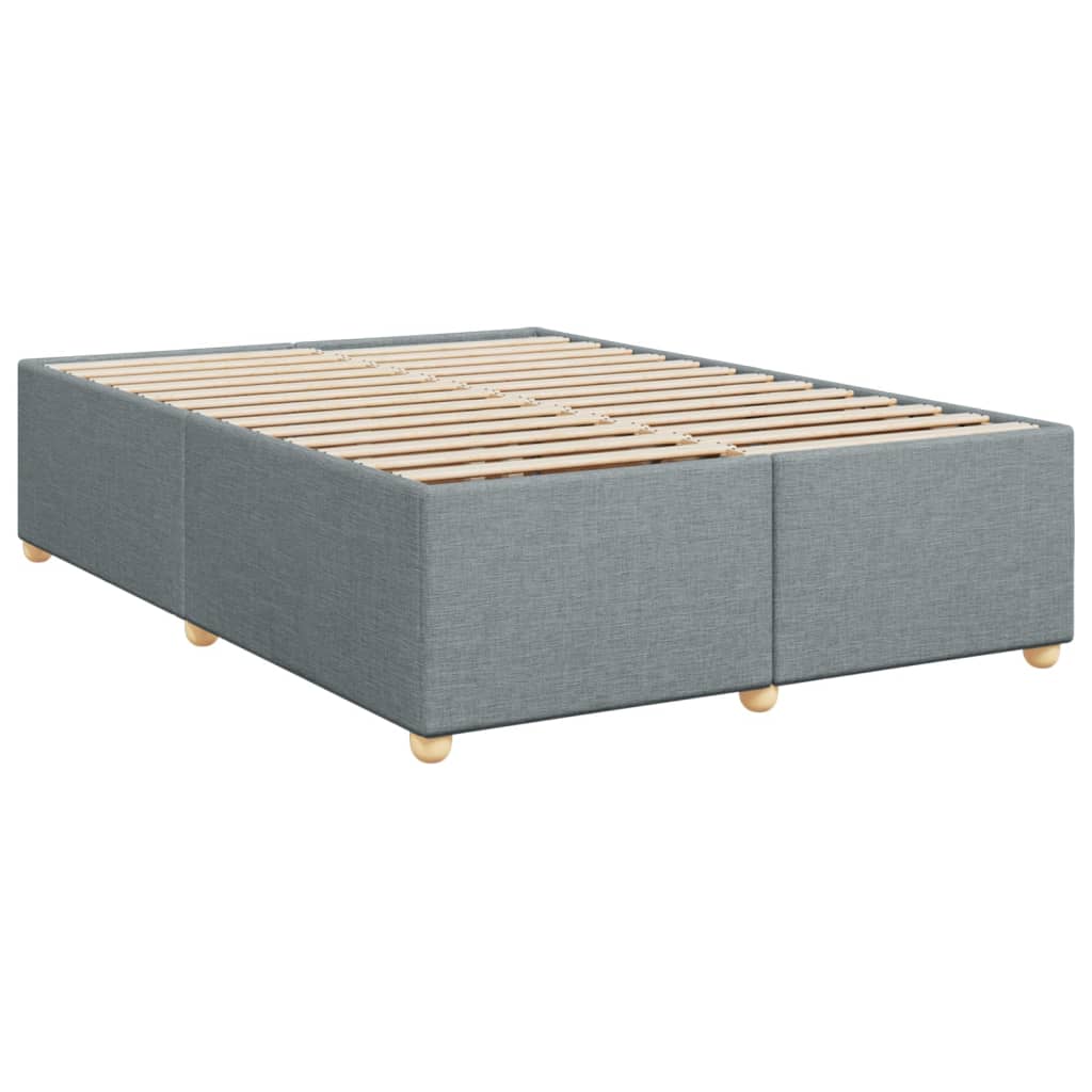 vidaXL Κρεβάτι Boxspring με Στρώμα Ανοιχτό Γκρι 140x190 εκ. Υφασμάτινο