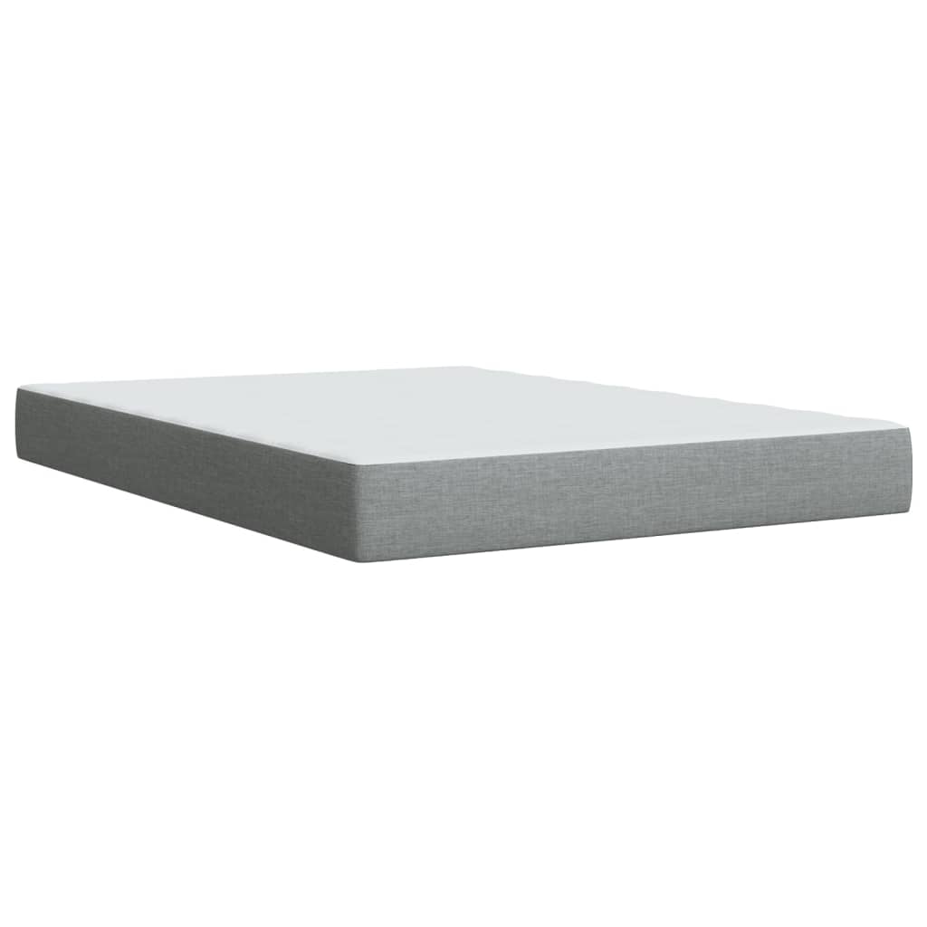 vidaXL Κρεβάτι Boxspring με Στρώμα Ανοιχτό Γκρι 140x190 εκ. Υφασμάτινο