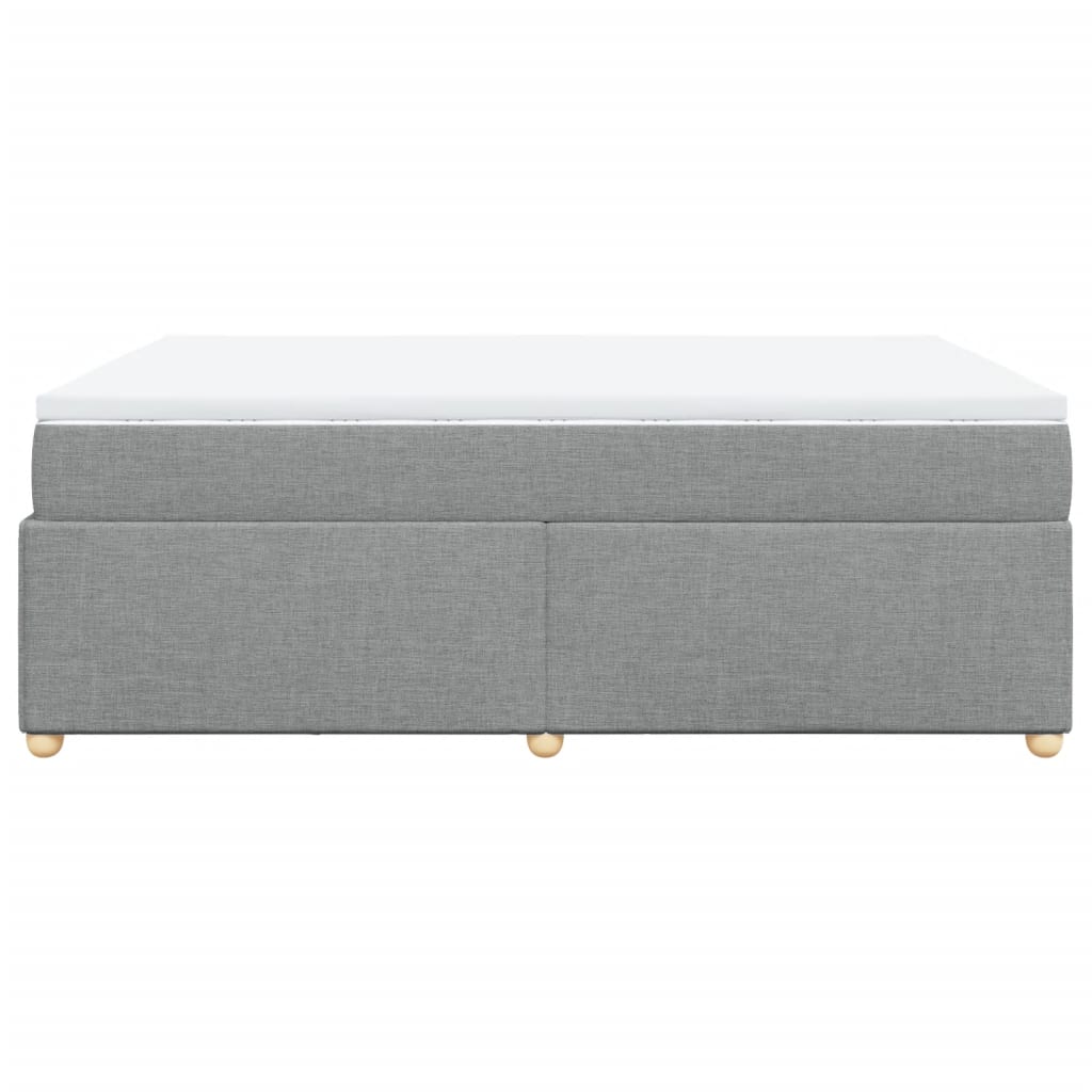 vidaXL Κρεβάτι Boxspring με Στρώμα Ανοιχτό Γκρι 140x190 εκ. Υφασμάτινο