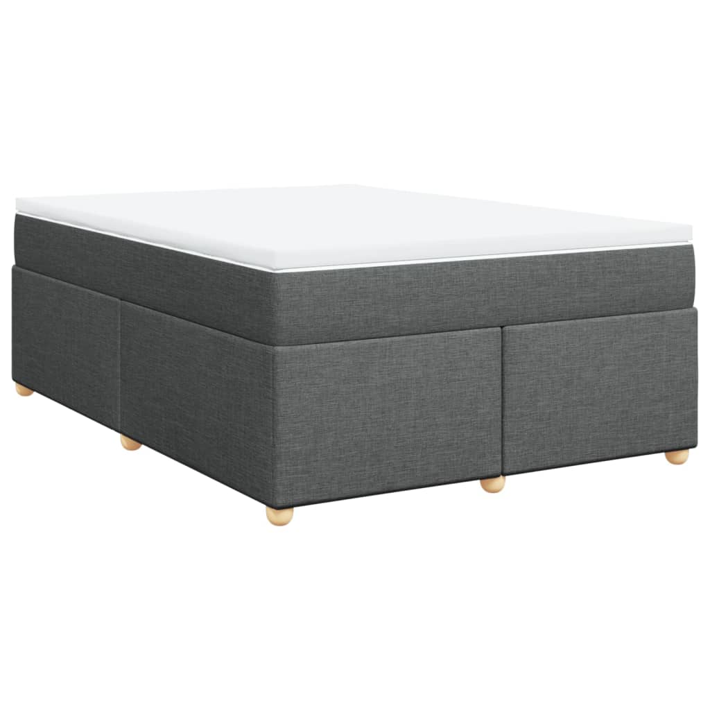 vidaXL Κρεβάτι Boxspring με Στρώμα Σκούρο Γκρι 140x190 εκ. Υφασμάτινο