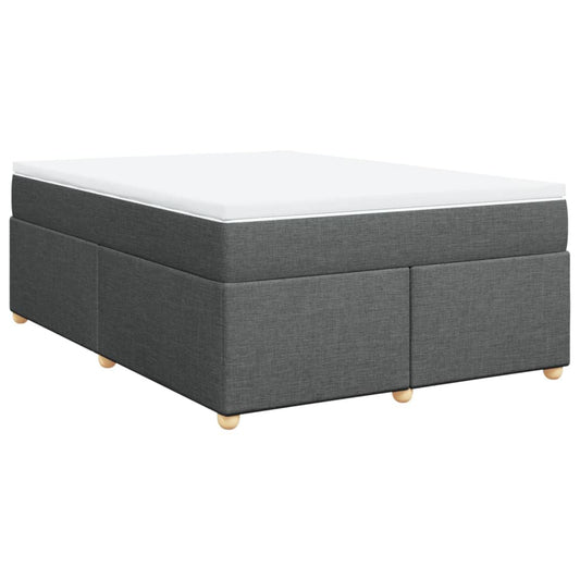 vidaXL Κρεβάτι Boxspring με Στρώμα Σκούρο Γκρι 140x190 εκ. Υφασμάτινο