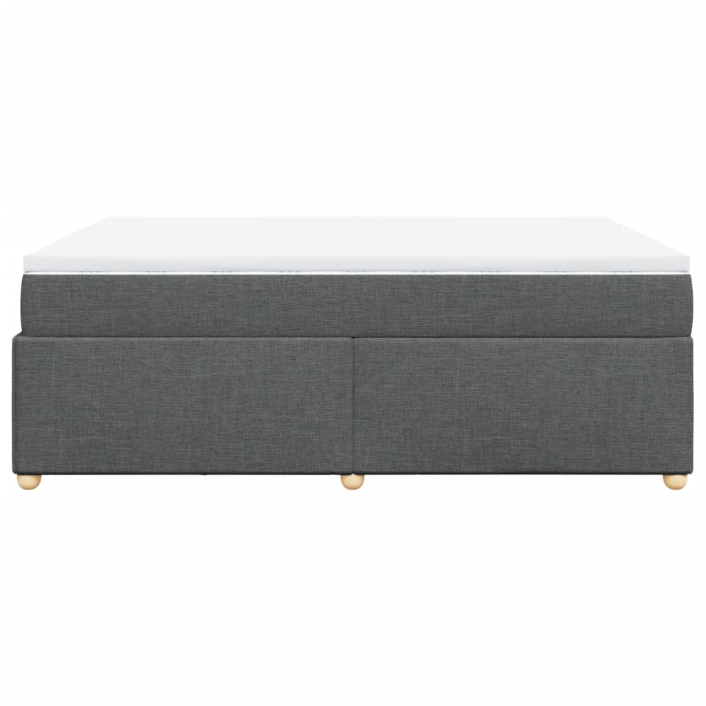 vidaXL Κρεβάτι Boxspring με Στρώμα Σκούρο Γκρι 140x190 εκ. Υφασμάτινο